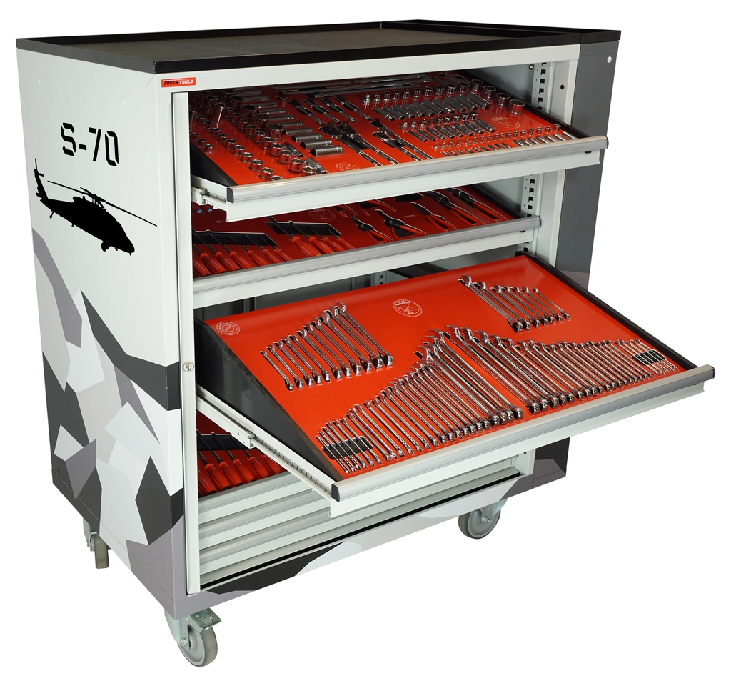 ROLLER CABINET AVIATION S-70 Inclined drawers, side cabinet, FTC 