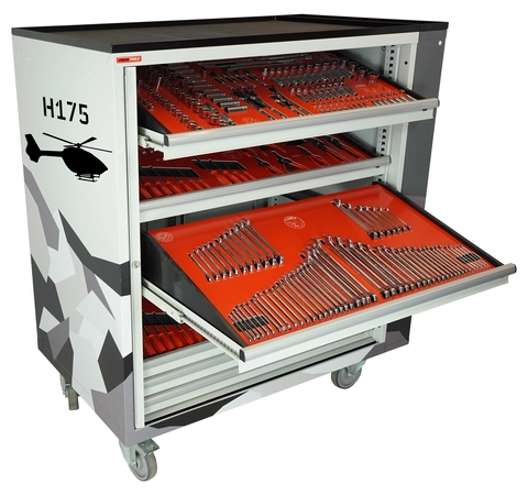 ROLLER CABINET AVIATION H175 Inclined drawers, side cabinet, FTC