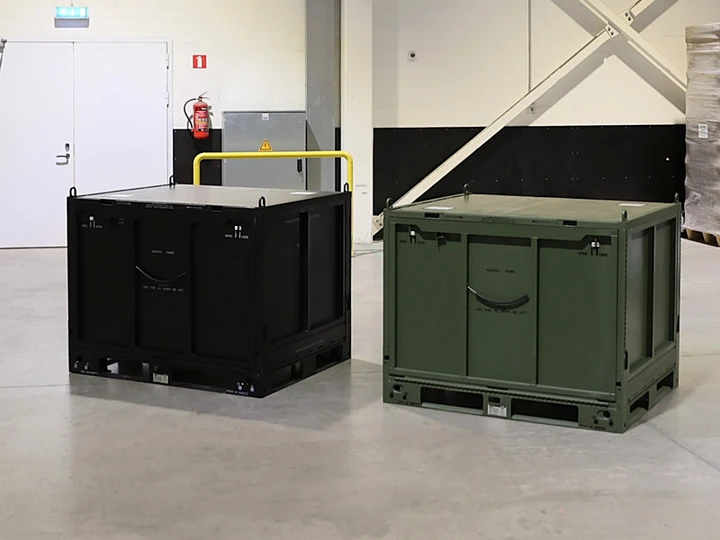 BOKS JMIC SAMMENLEGGBAR ALU 1300 x 1110 x 1090mm, 150 / 1500kg 