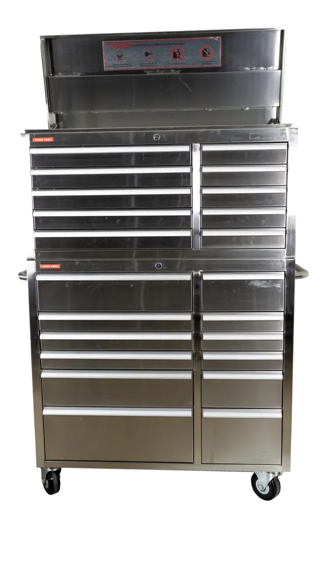 VERKTØYVOGN 22 SKUFFER RUSTFRI Rustfri overflate 1200x500x1600mm 