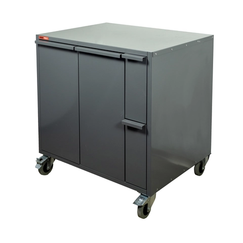 MILJ&#216;STASJON VOGN B830 H850 D655 GR&#197; NCS 6502-B M/ Hjul, Systemvegg - FTC