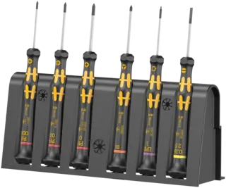 SKRUTREKKERSETT MIKRO ESD 1550/6 RACK 6-Del Wera