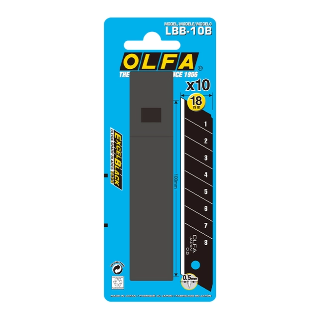 BRYTEBLAD 18MM LBB-10B 10STK Avbrekkbart Excel black blade 
