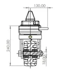 HJULSETT FOR CONTAINER H240MM Totalt 5400kg, 2 faste - 2 m/brems, FT 