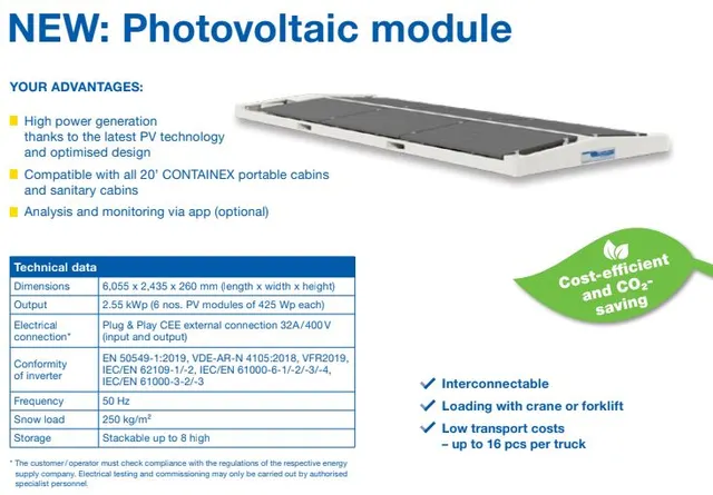 SOLCELLE TAKMODUL 20 FOT F. CONT.MODULER Takmodul  2,55kWp, PV Solarmodule 