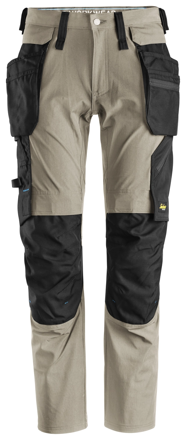 BUKSE 6208 KHAKI/SORT HL STR: 108 LiteWork - Snickers 