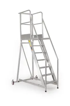 PLATTFORMSTIGE 3M, GELENDER, 11 TRINN Scale, flex st&#248;tteben, hjul