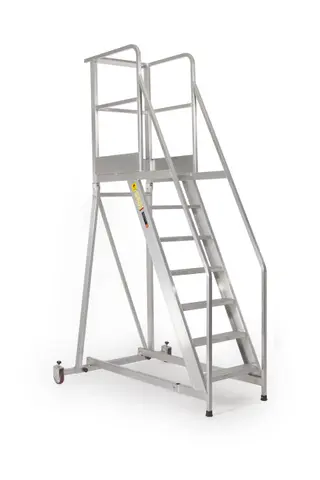 PLATTFORMSTIGE 3M, GELENDER, 11 TRINN Scale, flex st&#248;tteben, hjul