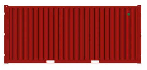 BYGGSAG CONTAINER 20 FOT RØD 2 x lys, strøminntak 400V RAL 3020 