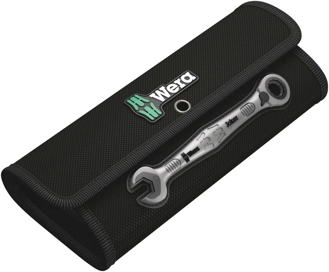 SKRALLENØKKELSETT JOKER 11-DEL RETT MM 8-19mm Sort Nylonveske Wera 