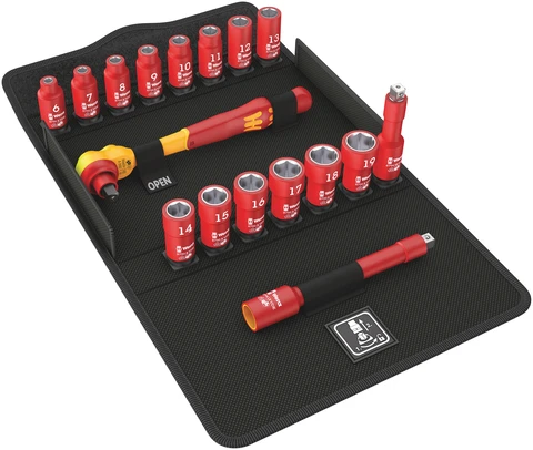 PIPESETT 3/8&quot; VDE ZYKLOP ISOLERT 8100 Vde 17 Deler Wera