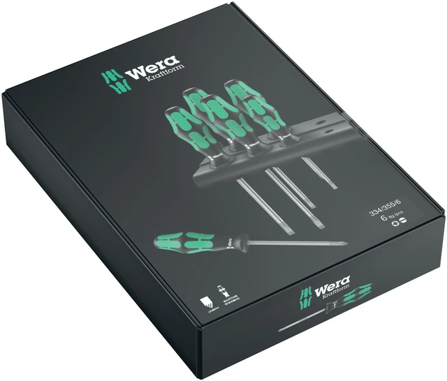 SKRUTREKKERSETT KRAFTFORM PLUS 334/335/6 Wera 