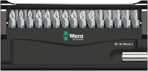BITSETT WOOD 2 BIT-CHECK 30 29-BITS Wera
