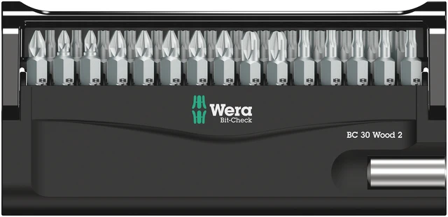BITSETT WOOD 2 BIT-CHECK 30 29-BITS Wera 