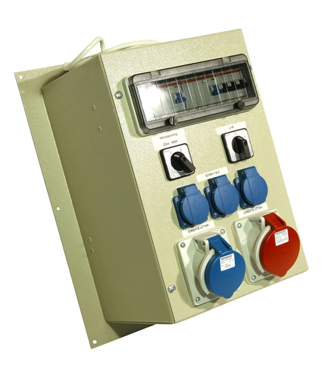 CONTAINERINNTAK 32A 230V/400V 25kW, Lysbryter, 3 x 230v, 16A-3P, 400v