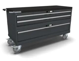 VERKT&#216;YVOGN 3 SKUFFER 78X27E M/ HJUL 1435x572x805mm NCS S 6502-B, 2 mod Lista