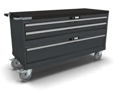 VERKT&#216;YVOGN 3 SKUFFER 78X27E M/ HJUL 1435x572x805mm NCS S 6502-B, 2 mod Lista