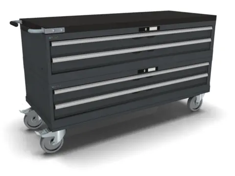 VERKT&#216;YVOGN 4 SKUFFER 78X27E M/ HJUL 1435x572x805mm NCS S 6502-B, 2 mod Lista