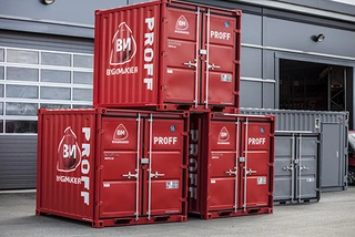 CONTAINER 8 FOT RAL 3020 RØD Container rød 