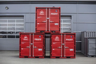 CONTAINER 8 FOT RAL 3020 RØD Container rød 