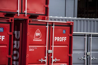 CONTAINER 8 FOT RAL 3020 RØD Container rød 