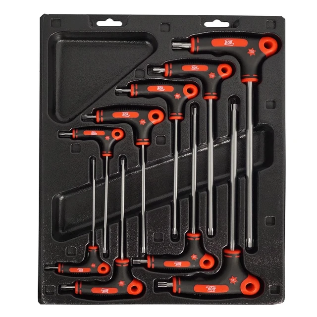 SKRUTREKKERSETT TX10-TX50 TORX T-HÅNDTAK Aok KC Tools 