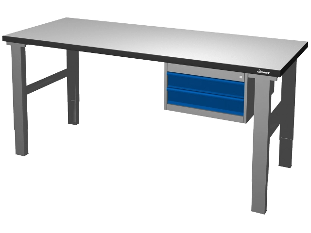 ARBEIDSBORD BENK TB-GR 2000X800X42 S3 Justerbare ben, Skuffe 2x100mm, Gigant 