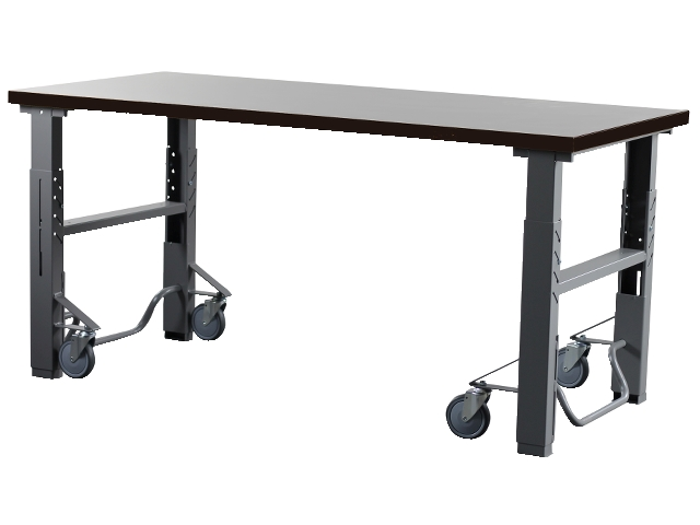 ARBEIDSBORD 2000X800X42 STÅL M/HJULSATS Justerbare ben, benk, Gigant 