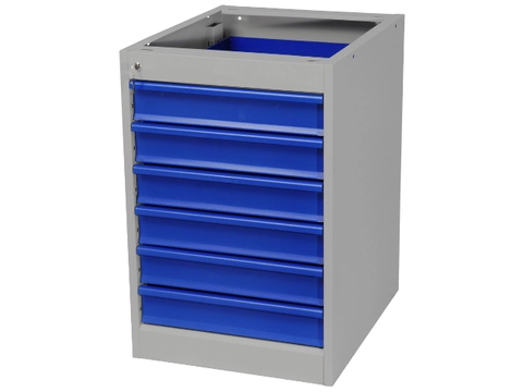 KABINETT VERKTØY 534X670X800 6S GRÅ/BLÅ 6 x 100mm skuffer, Gigant