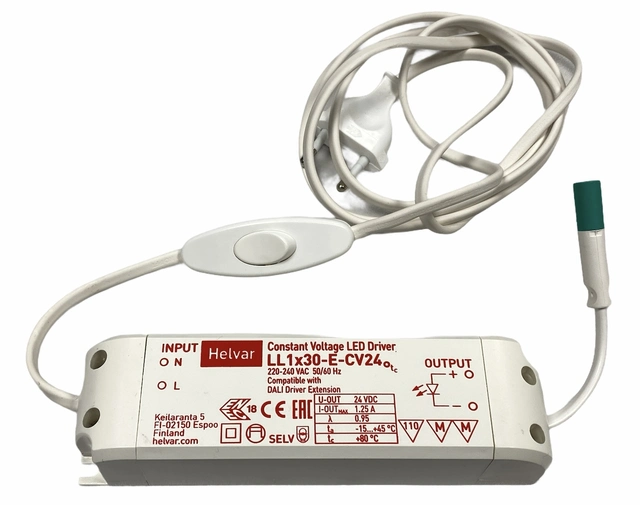 LED DRIVERKIT 30 W M/BRYTER For skap og hyller, Gigant 