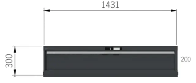 KABINETT 1 SKUFF LISTA 1B-27E Ncs S 6502-B m/std.nøkkel lås,  Lista 