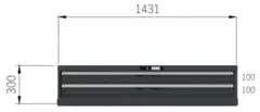 KABINETT 2 SKUFFER  LISTA 2B-27E Ncs S 6502-B m/Std. n&#248;kkel l&#229;s,  Lista