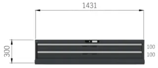 KABINETT 2 SKUFFER  LISTA 2B-27E Ncs S 6502-B m/Std. n&#248;kkel l&#229;s,  Lista