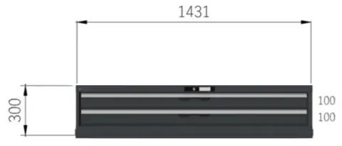 KABINETT 2 SKUFFER  LISTA 2B-27E Ncs S 6502-B m/Std. n&#248;kkel l&#229;s,  Lista