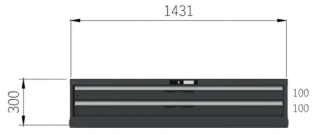 KABINETT 2 SKUFFER  LISTA 2B-27E Ncs S 6502-B m/Std. nøkkel lås,  Lista 