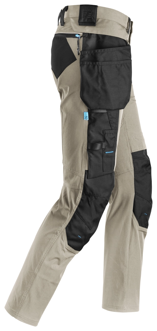 BUKSE 6208 KHAKI/SORT HL STR: 112 LiteWork - Snickers 