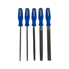 FILSETT 5STK FILER 8&quot;/200MM ERGO H&#197;NDTAK Flat Rund Fir- Trekant Rasp Tome Feteira