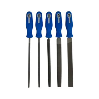 FILSETT 5STK FILER 8&quot;/200MM ERGO H&#197;NDTAK Flat Rund Fir- Trekant Rasp Tome Feteira
