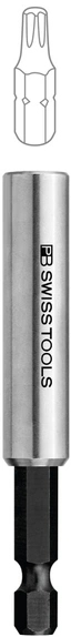 BITSHOLDER 1/4" 450.M L=75MM For drill - magnetisk, låsering PB Swiss 