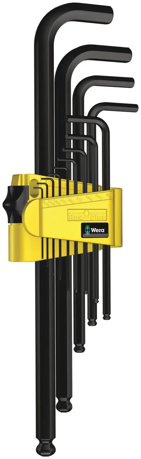 SEKSKANTNØKKELSETT M/KULE TOMMER Unbrako 5/64" - 3/8" Wera 