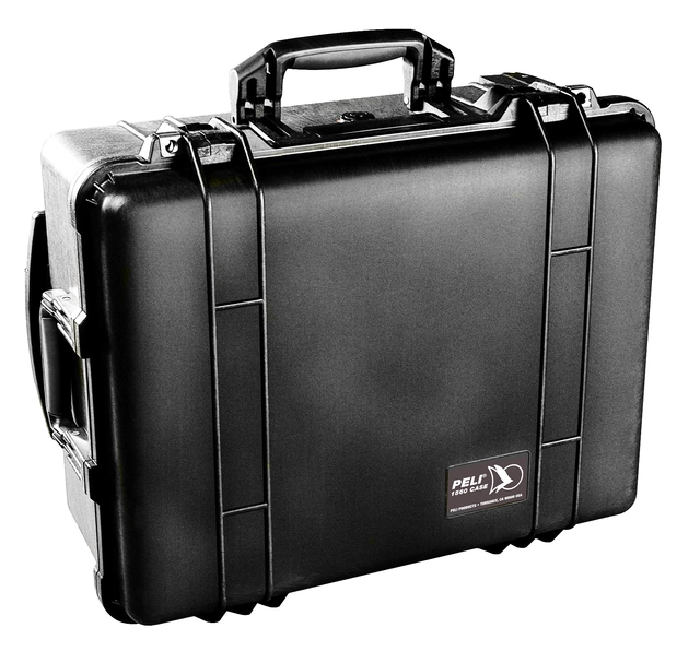 KASSE PELI 1560 U/INNHOLD SORT Innerdim 517x392x229mm m/hjul Peli 