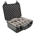 KASSE PELI 1450 M/SKILLEVEGGER, SORT Innv. m&#229;l: 374x260x154 mm - Peli