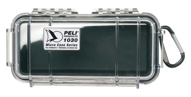 KASSE PELI 1030 MICRO SORT/KLAR Innv. mål: 165x70x52 mm Peli 