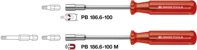 BITSSKRUTREKKER 1/4" 186M SWISS Magnetisk Med Classic H.Tak PB Swiss 