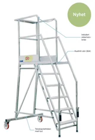 PLATTFORMTRAPP GSN 1,5 M 304 RUSTFRI 6 trinn