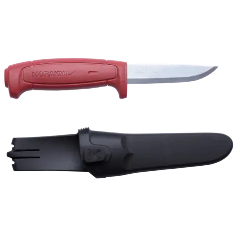 MORAKNIV BASIC 511 ALLROUND RØD Kullstål, Slirekniv Morakniv