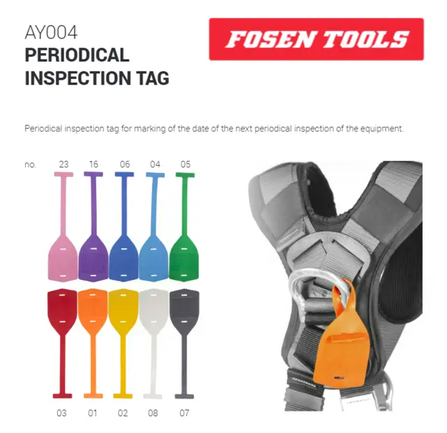 PERIODISK KONTROLL ETIKETT AY 004-01 For Fallsikringsutstyr 