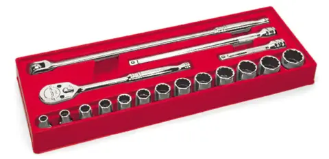 PIPESETT 1/2" KORT 12-KANT 3/8-1-5/16" 317MPC - 17 Deler - Snapon
