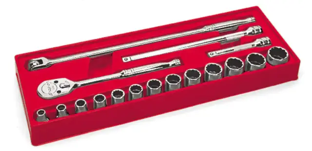 PIPESETT 1/2" KORT 12-KANT 3/8-1-5/16" 317MPC - 17 Deler - Snapon 