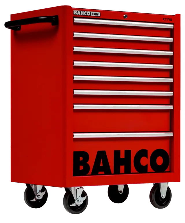 VERKTØYVOGN C75 8 SKUFFER 26" RØD 986x501x763mm - Bahco 